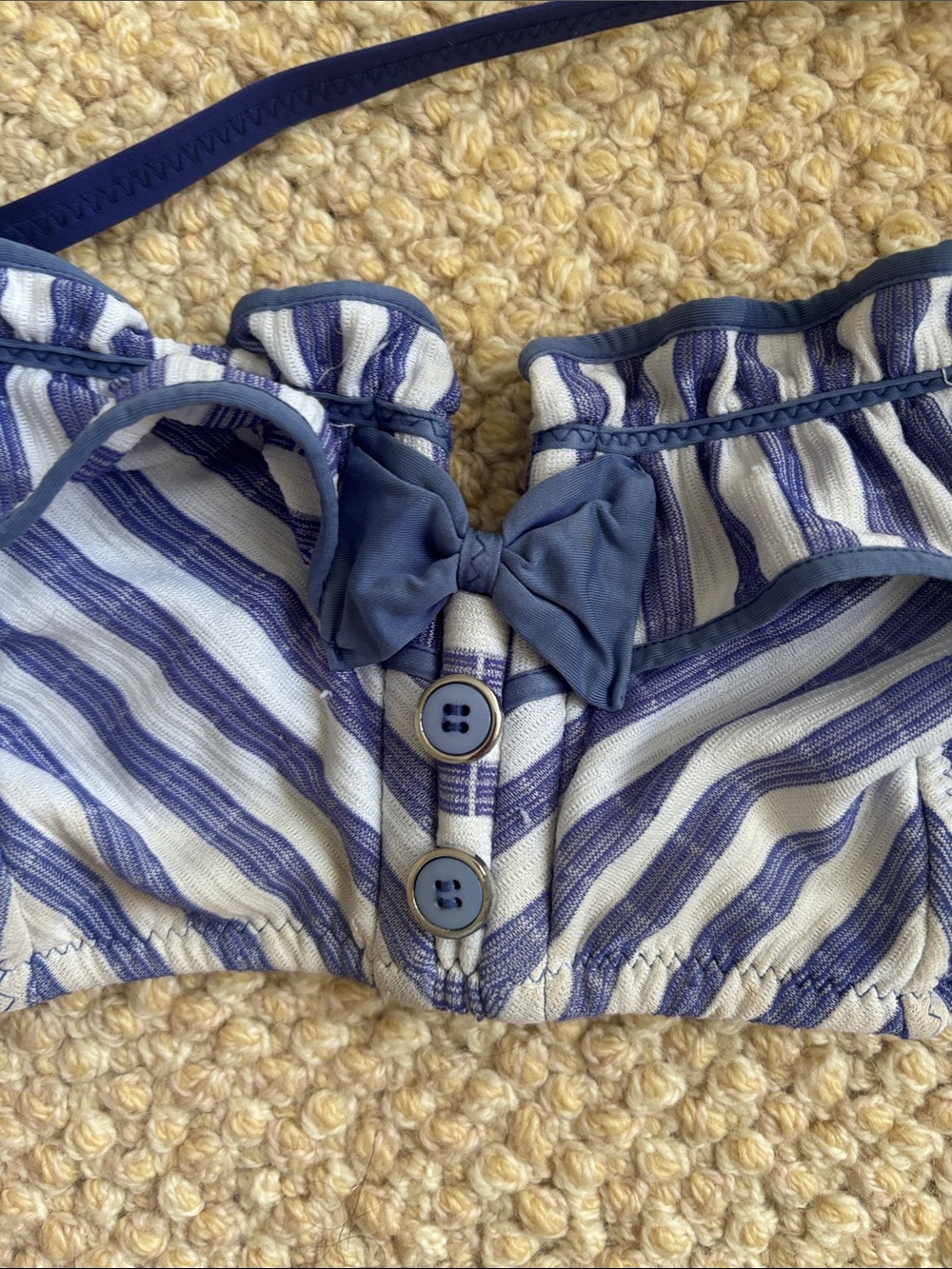 Betsey Johnson Blue White Striped Bikini Set - Picture 6 of 9